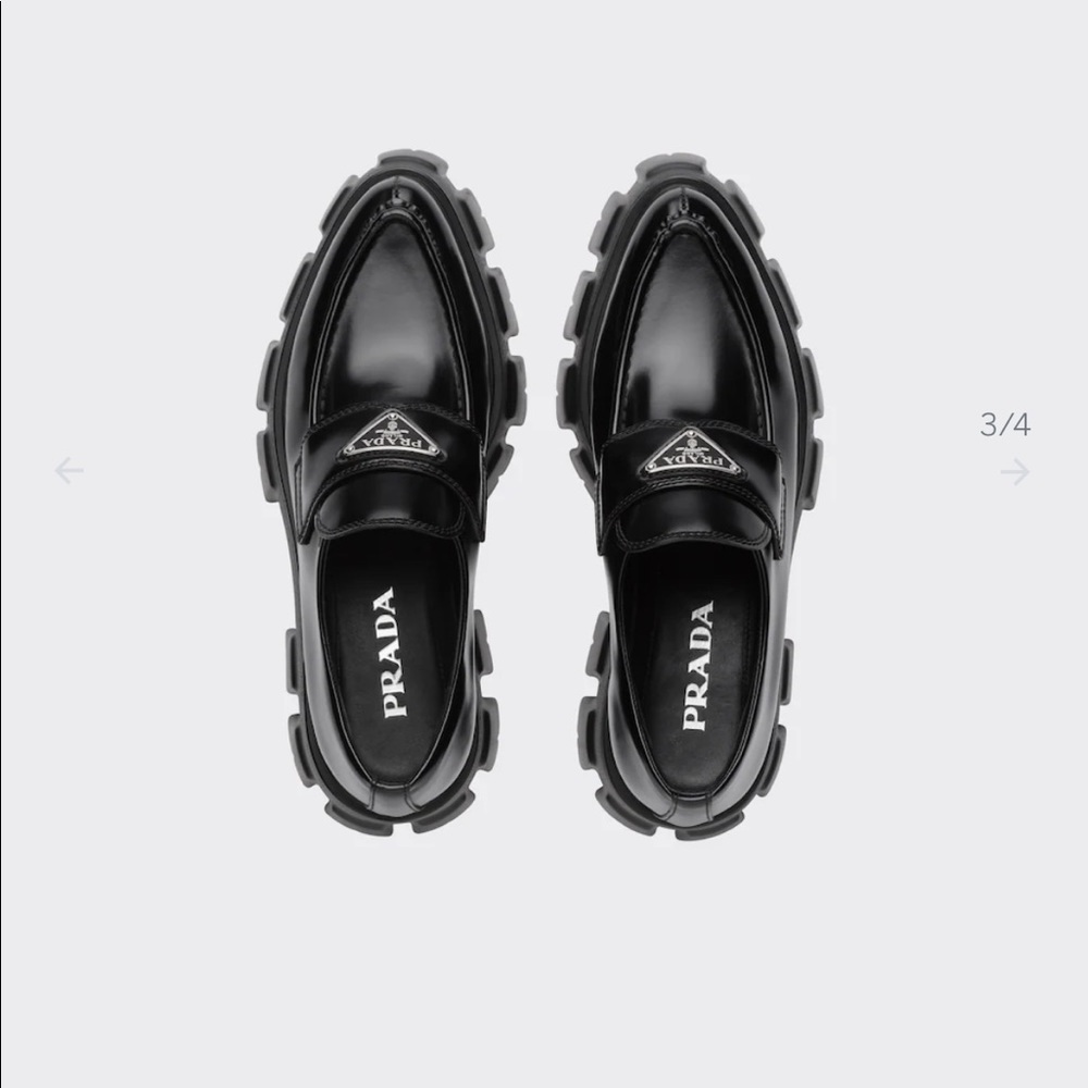Prada Monolith Pointed Loafers